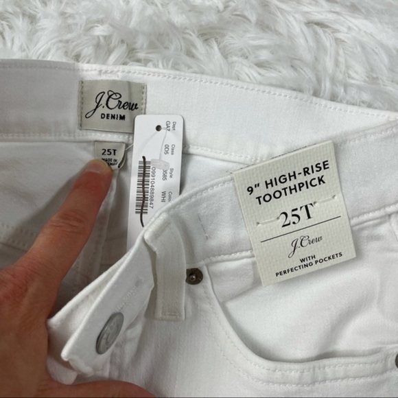 New J Crew Tall 9" High Rise Toothpick Jean white - Picture 9 of 11